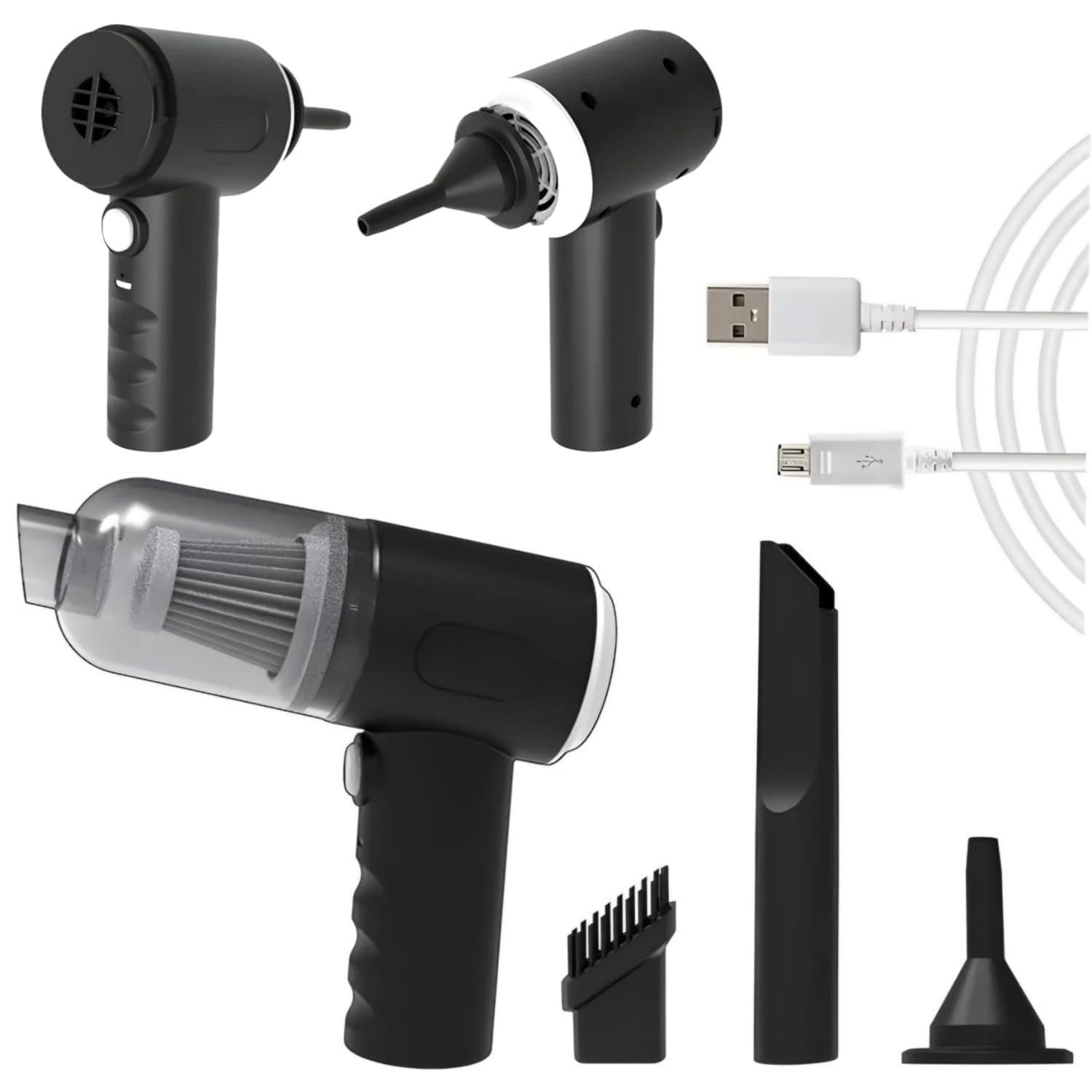 2 in 1 Portable Mini Car Vacuum Cleaner